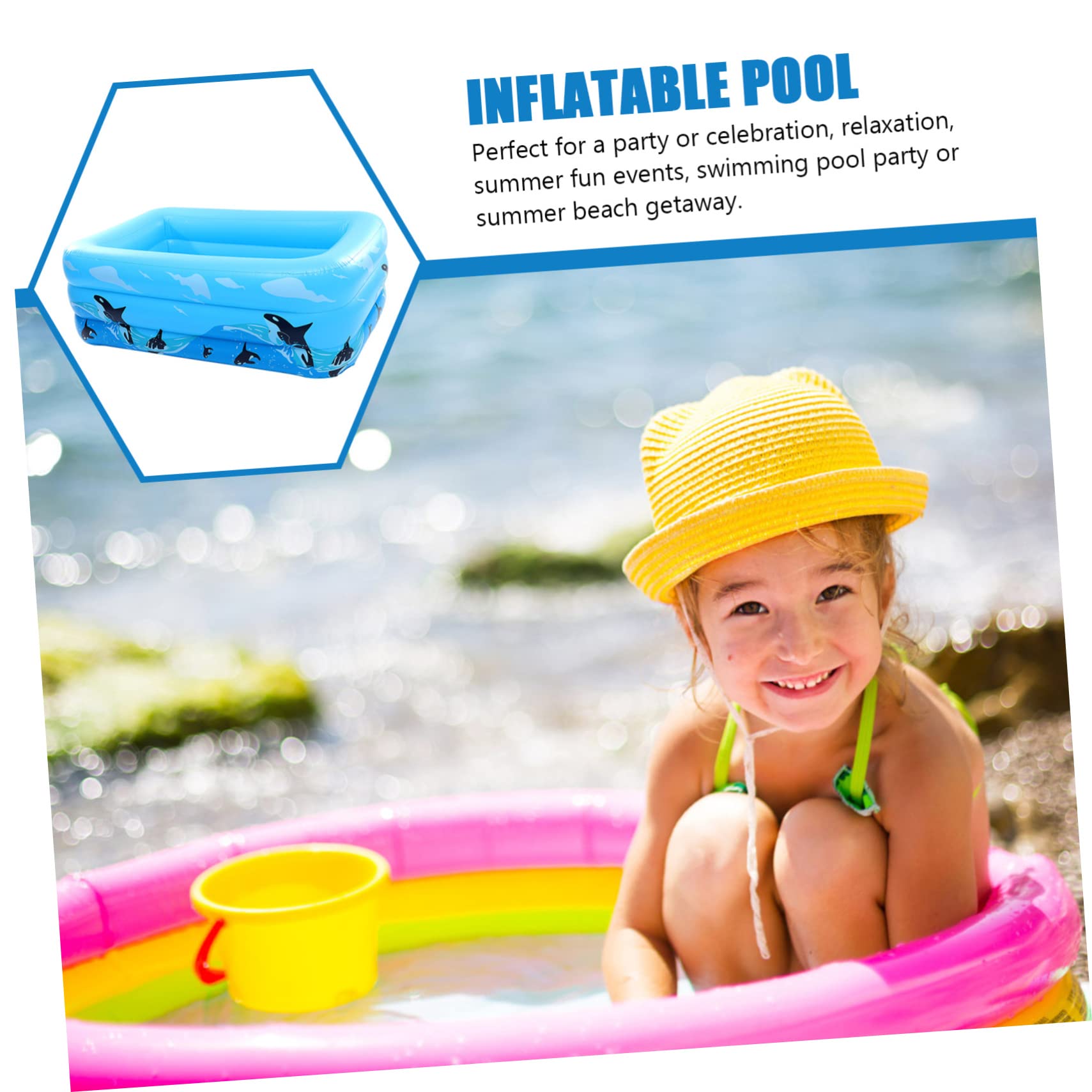 KOMBIUDA Piscina Gonfiabile Per Design Orca Gioco Acquatico Per Interni Ed Esterni Facile Da Trasportare e Riporre Per Feste Estive e Relax