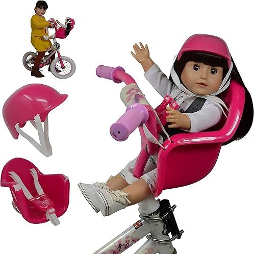 Portabicicletas para muñecas y muñecas de 18 pulgadas con casco de muñeca. No se requieren herramientas Accesorios de asiento de bicicleta y