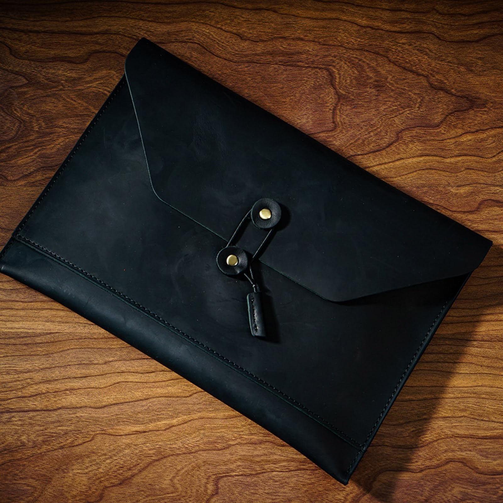 Porte-documents en cuir synthétique avec fermeture à cordon, organiseur de documents avec plusieurs porte-cartes pour homme et femme, organiseurs de papier