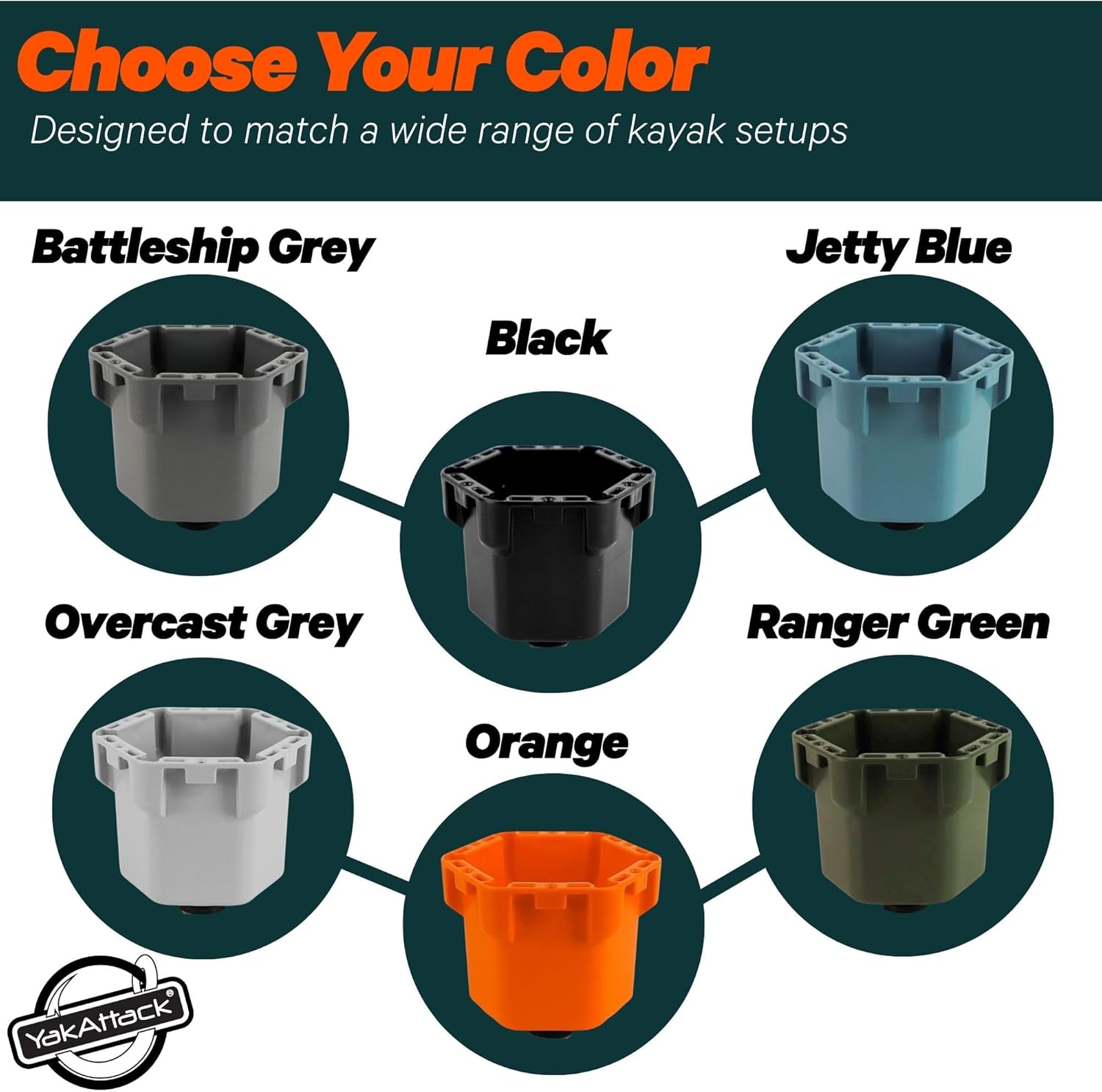 YakAttack Cup Holder Pro | Riggable Kayak Fishing Beverage Caddy | Compatible with GearTrac, MightyMount, & GridLoc | Universal Track Rail Mount | Marine-Grade Drink Holder & Gear Base