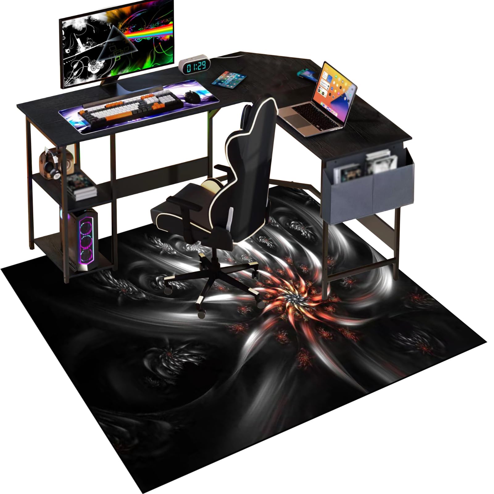Hardwood Floor Protector Mat - 100 x 140 cm, Anti-Slip, Non-Slip, Desk & Gaming Chair Mat for Carpets & Home Office