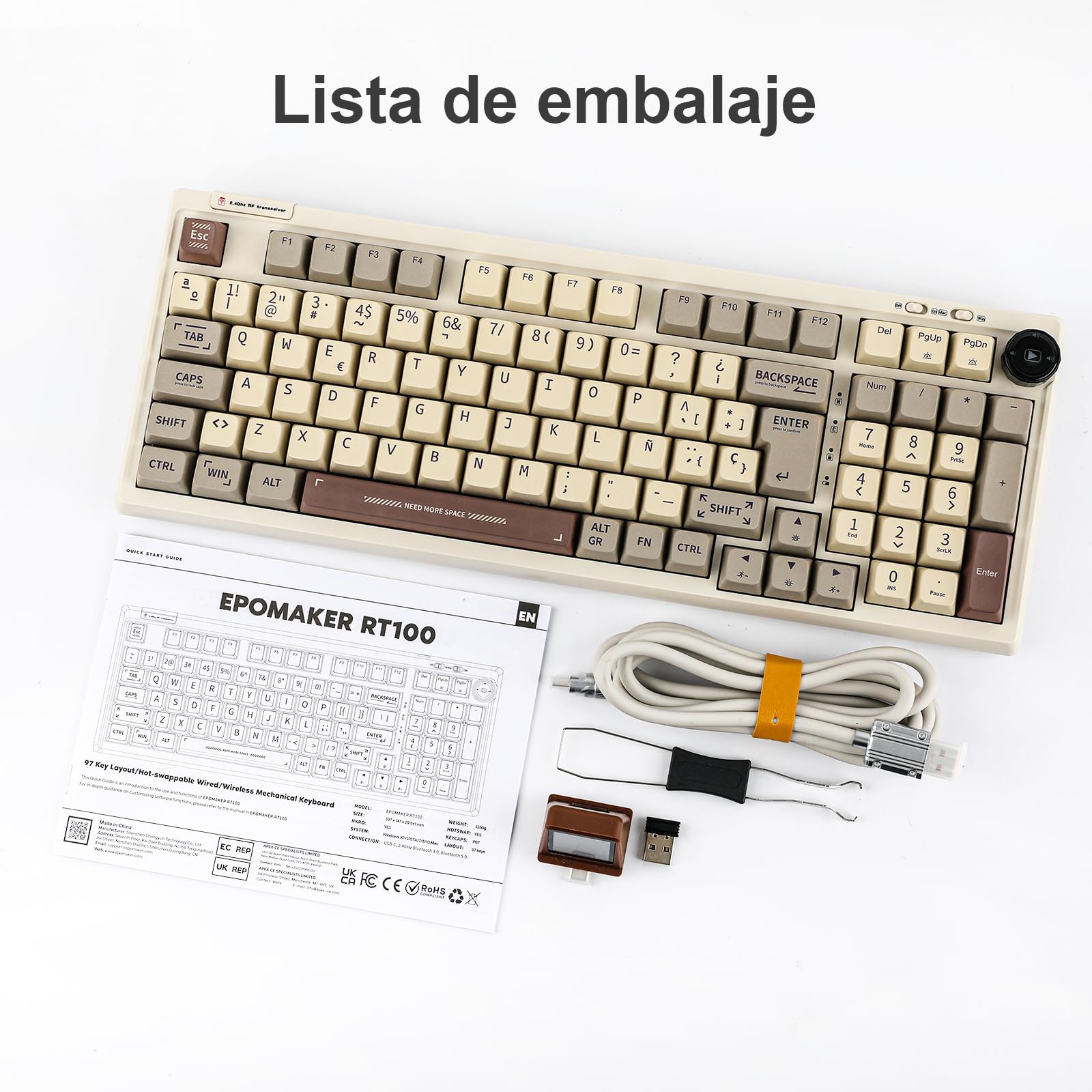 Amazon.com: EPOMAKER RT100 98 Teclas ISO (ES QWERTY) Teclado