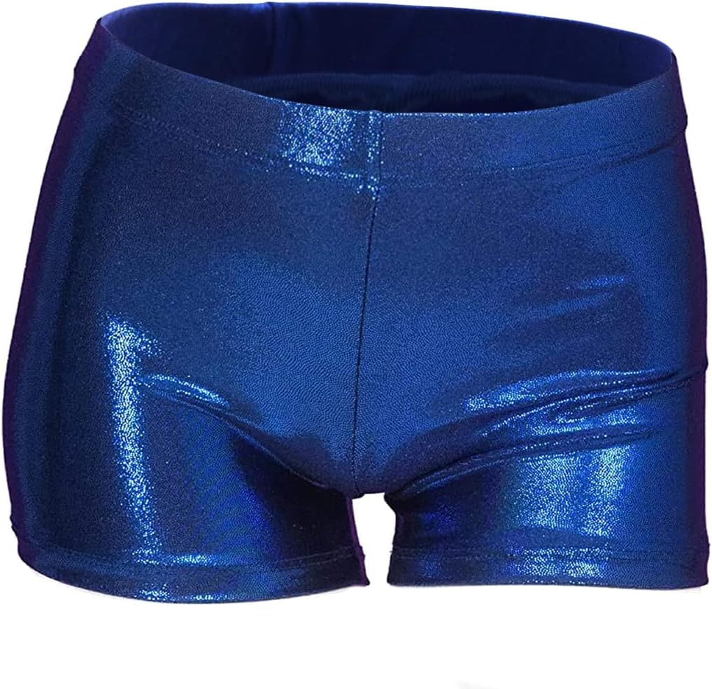 ZIZI Little Big Girls' Sparkle Dance Tumbling Athletic Gymnastics Short 2-14Years