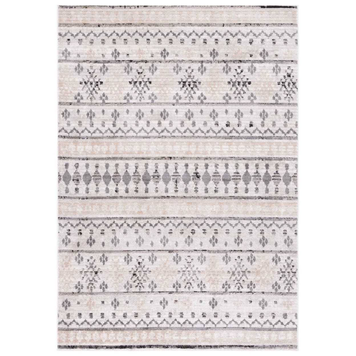 SAFAVIEH Marrakech Collection Area Rug - 5'3" x 7'7", Beige & Grey, Rustic Bohemian Design, Non-Shedding & Easy Care, Ideal for High Traffic Areas in Living Room, Bedroom (MRK202A)