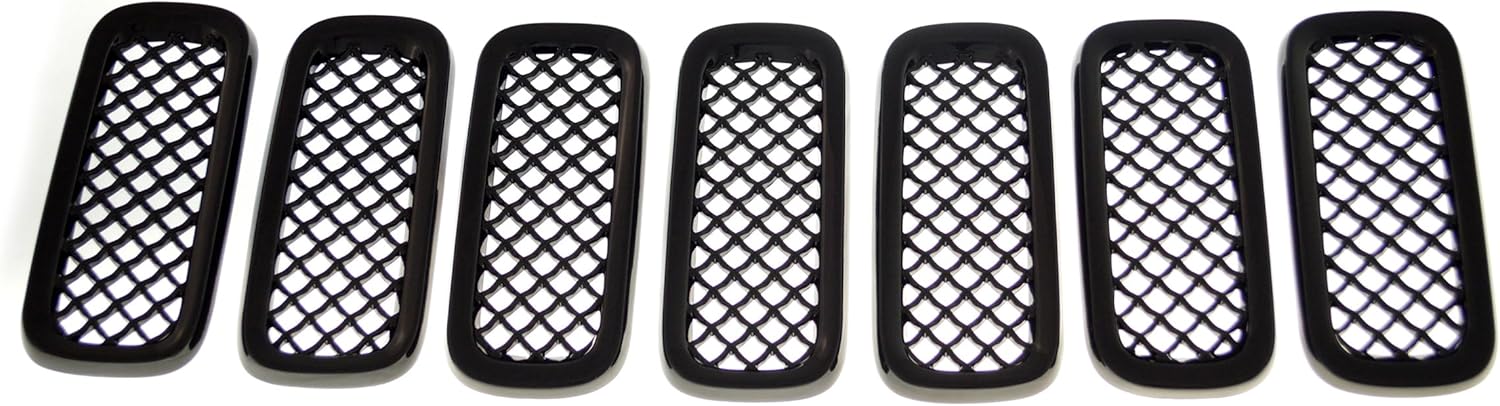 Trim Illusion Patented ABS6439BLK Tape On Gloss Black Grille Overlay Compatible with 2015-2019 Jeep Renegade Sport, Limited, Latitude