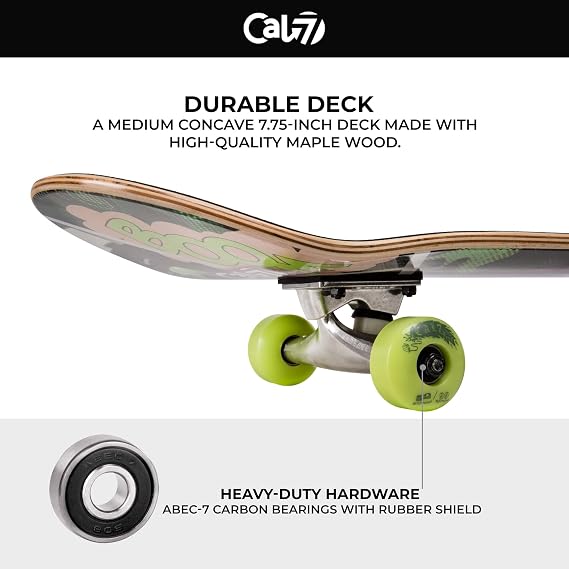 Cal 7 Complete Standard Skateboard 7.5-8-Inch Deck