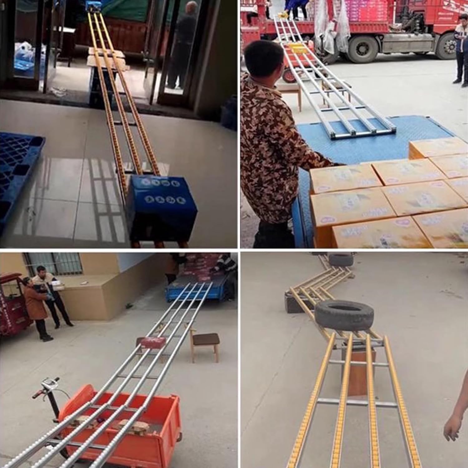 Light-Duty Roller Conveyor - Unpowered Slide System for Warehouses & Factories, Adjustable Frame Length 30/40/50cm, 150cm Long - Durable Silver Finish