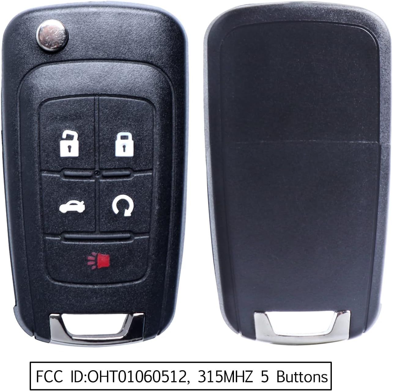 Keyless Entry Remote Flip Replacement Uncut Trunk Car Key Fob fits 2010-2016 Chevy Camaro Cruze Equinox Malibu,12-2017 Sonic,14-2017 Impala ,for Buick Regal Lacrosse Verano (OHT01060512) 1 Pack