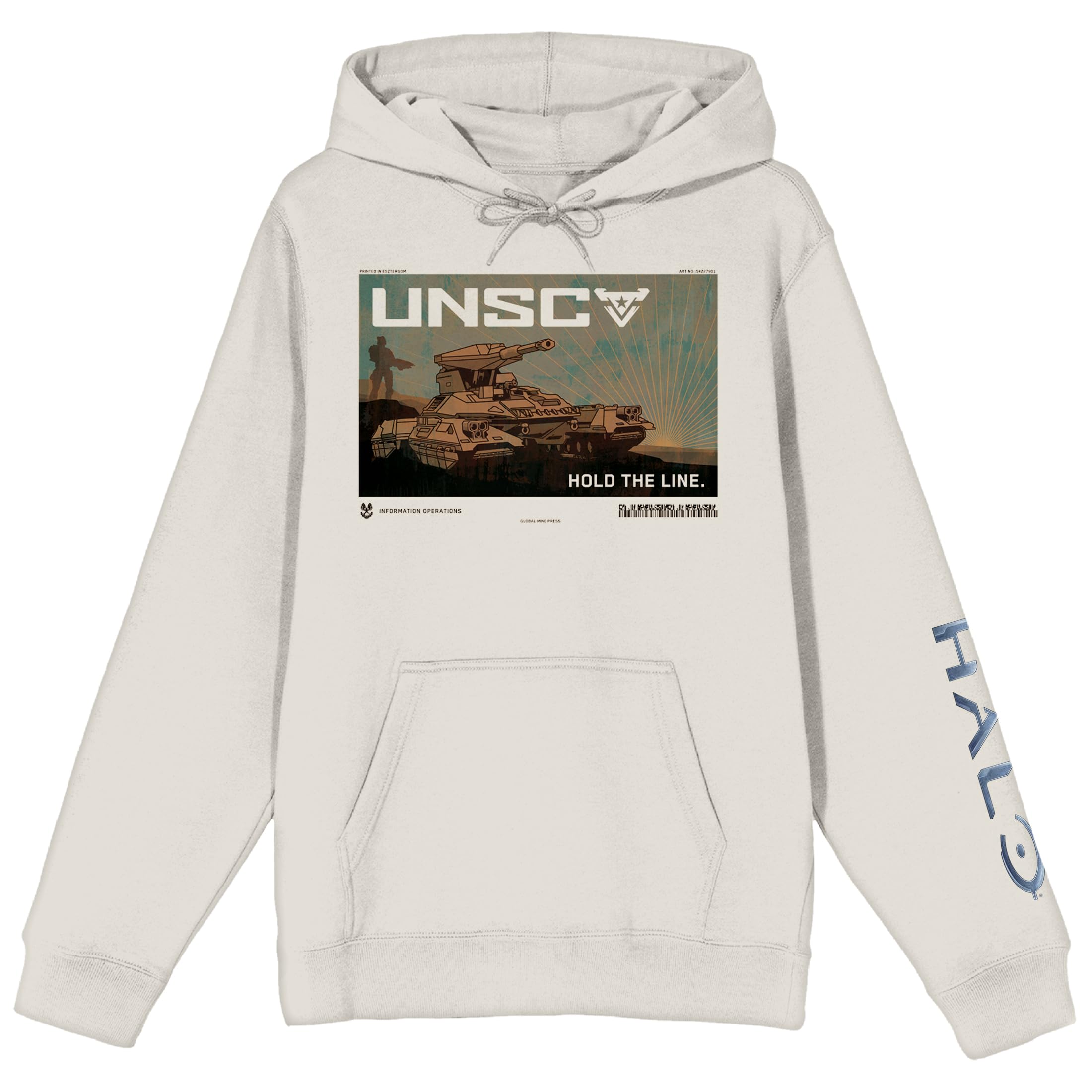 Bioworld Halo UNSC Hold The Line Long Sleeve Sand Adult Hooded Sweatshirt