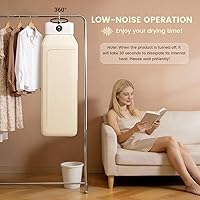 Vista 3 de Secadora de ropa portátil, mini secadora de lavandería con función de temporizador de 6 velocidades, secadora eléctrica plegable con bolsa de secado