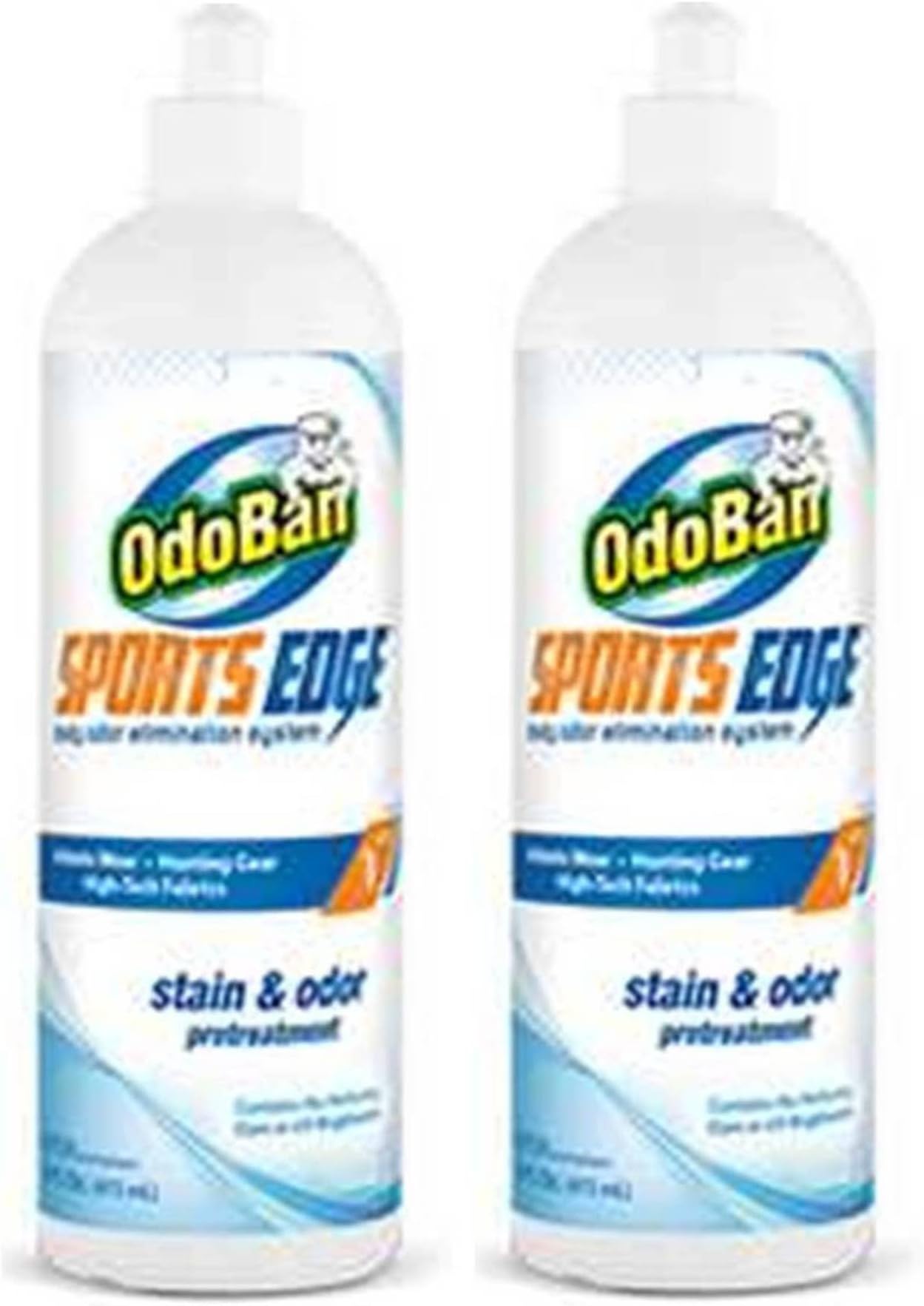 LOT OF 2 - Odoban Sports Edge Stain remover and Odor Pretreatment Safe for all machine washable synthetic and natural fabrics use on high-tech fabric, athletic gear and hunting gear - 16 oz EACH