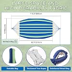 Camping Hammock, 550lb Upgraded Thickened 320G Durable Canvas Single or Double Hammocks Swing with Anti Roll Balance Beam & Sturdy Metal Knot Tree Straps Accessory for Outdoor, Patio, Backyard