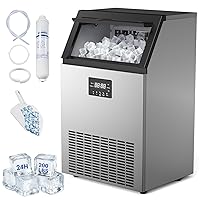 Vista 9 de Máquina comercial para hacer hielo de 780 libras/24 horas con contenedor de almacenamiento de 650 libras, 234 cubitos de hielo listos en 8-12