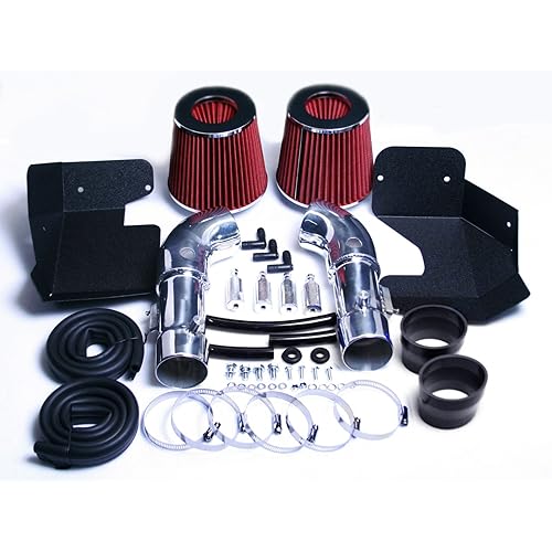 INTAKEKAI DUAL INTAKE COMPATIBILES FOR 09-19 NISSAN 370Z / 370Z NISMO 3.7L / 08-13 INFINITI G37 3.7L V6 (Red)