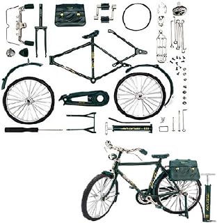 DIY Bicycle Model Scale, Miniature Bike 1: 10 Bike Model Alloy Bike Toy with Inflator, Retro Style Classical Bike Toy Ornament, for Collections Bookshelf Decor