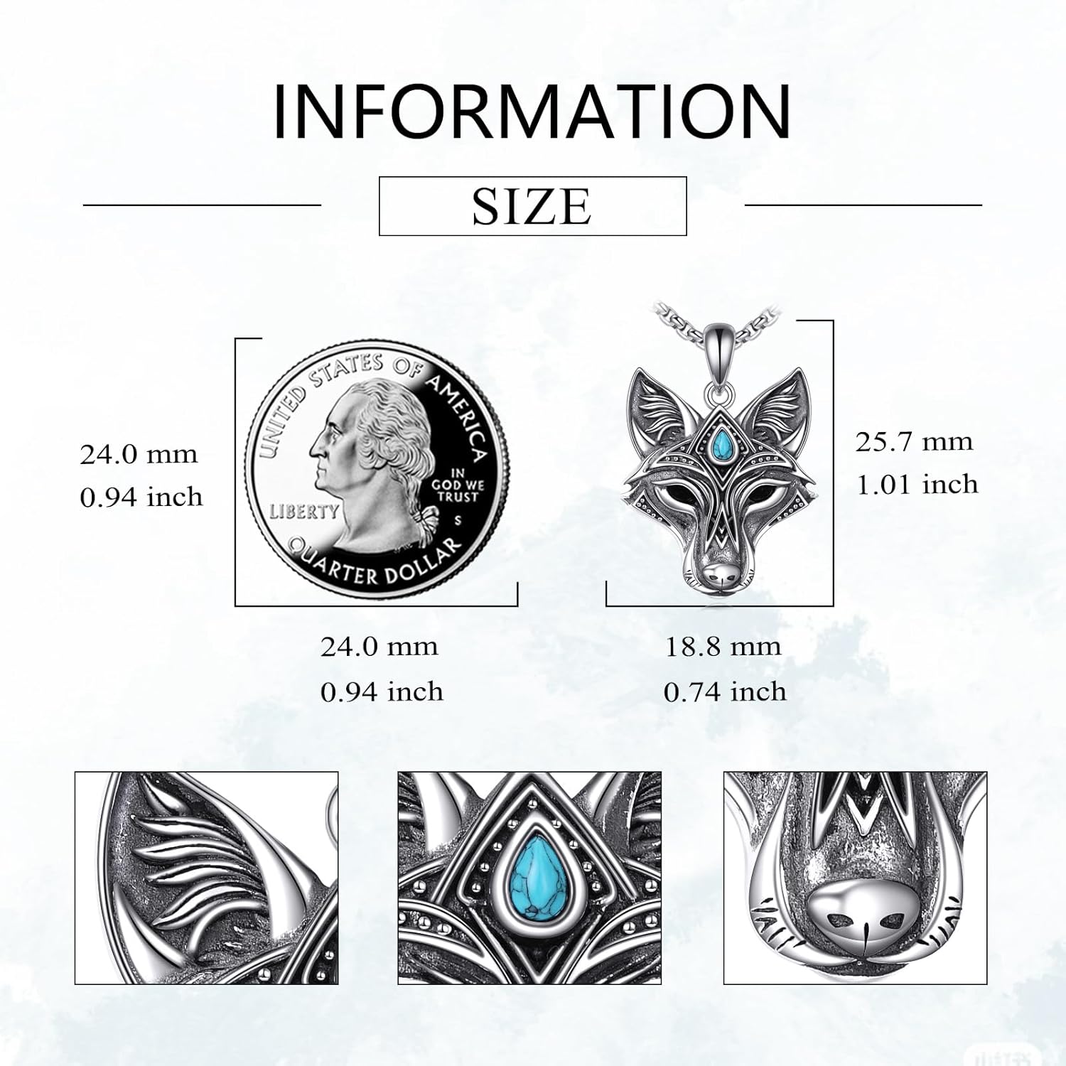 Shark/Lion/Turtle Necklace Sterling Silver Animal Pendant Animal Jewelry Gifts for Women Men