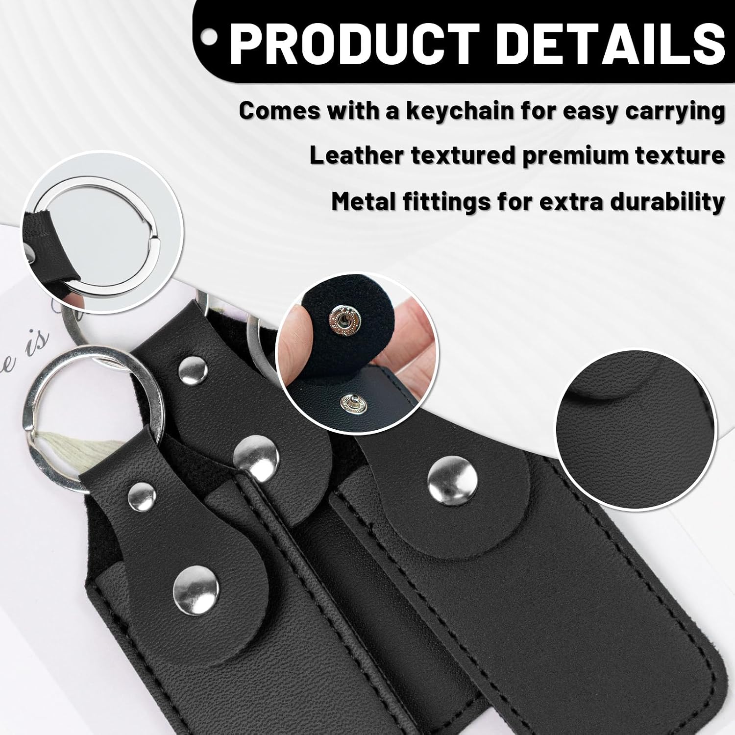 6 Pcs Flash Drive Holder, Leather Storage Case, Flash Drive Storage Case, Computer Hard Drive Accessories Protection Sleeves (Black)