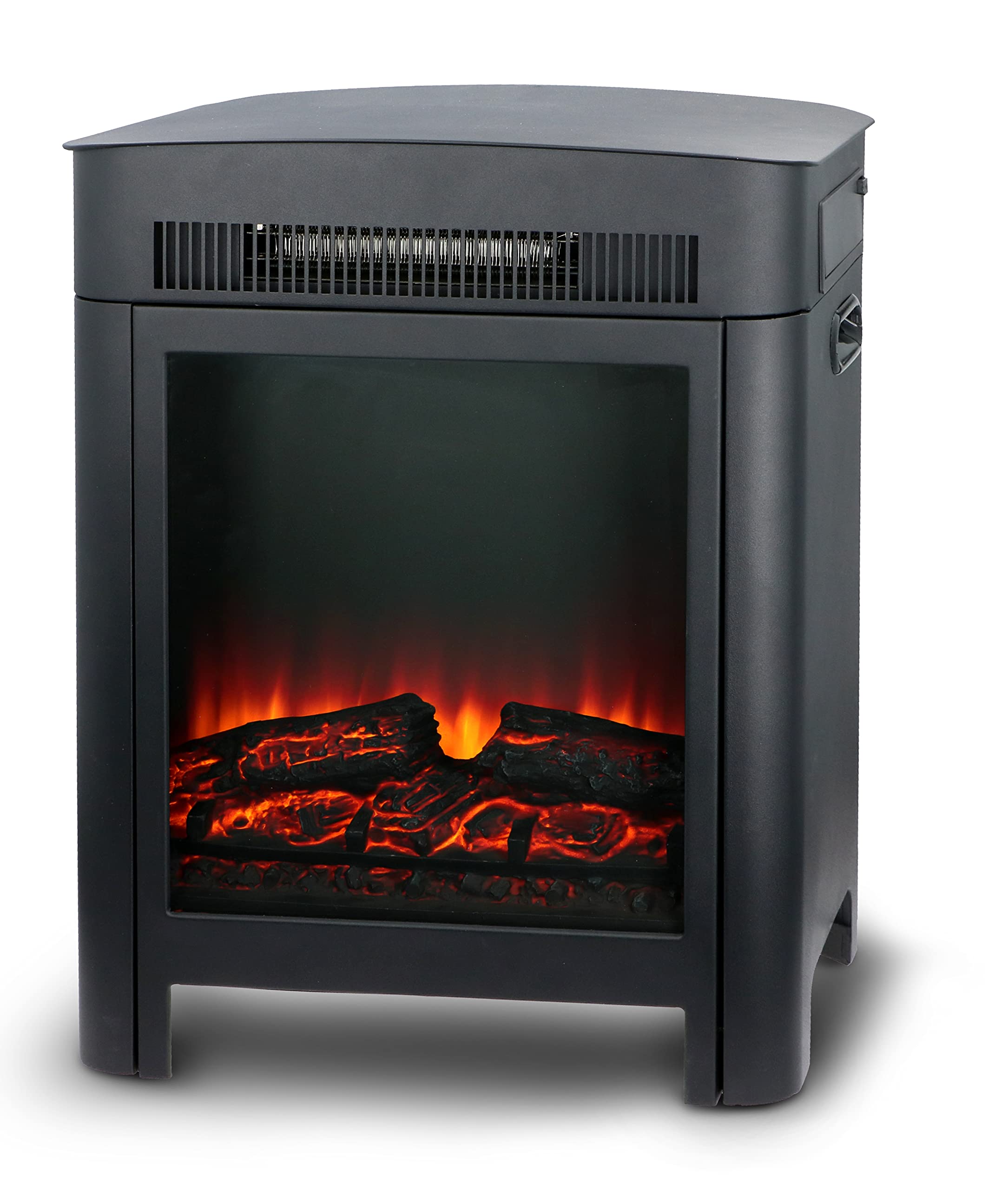 alpina Chimenea Esférica Eléctrica Lucerna – Chimenea Eléctrica Independiente con Calefacción – Estufa Eléctrica 1800-2000W – Efecto Llama Realista – Chimenea Eléctrica Compacta