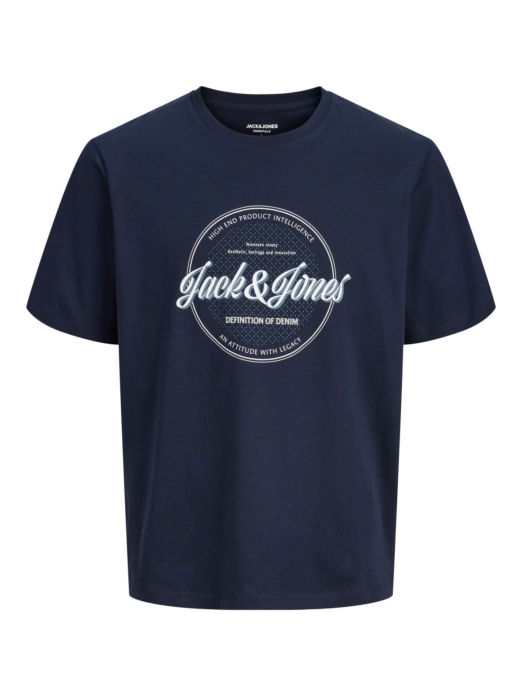 Jack & Jones Men's T-Shirt Size L Navy 100% Cotton