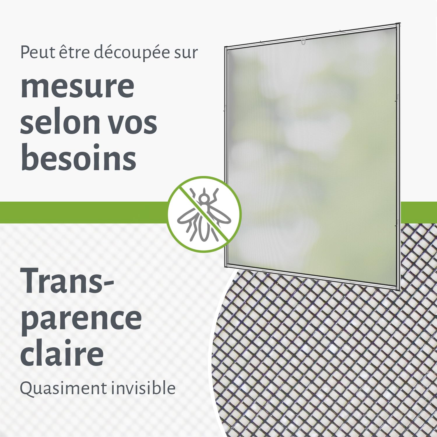 empasa Moustiquaire fenêtre, cadre en aluminium à découper sur mesure Master Slim blanc, brun ou anthracite, différentes tailles disponibles, Couleur:blanc, Taille:130 x 150