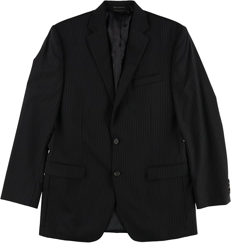 Mens Classic Pinstripe Two Button Blazer Jacket