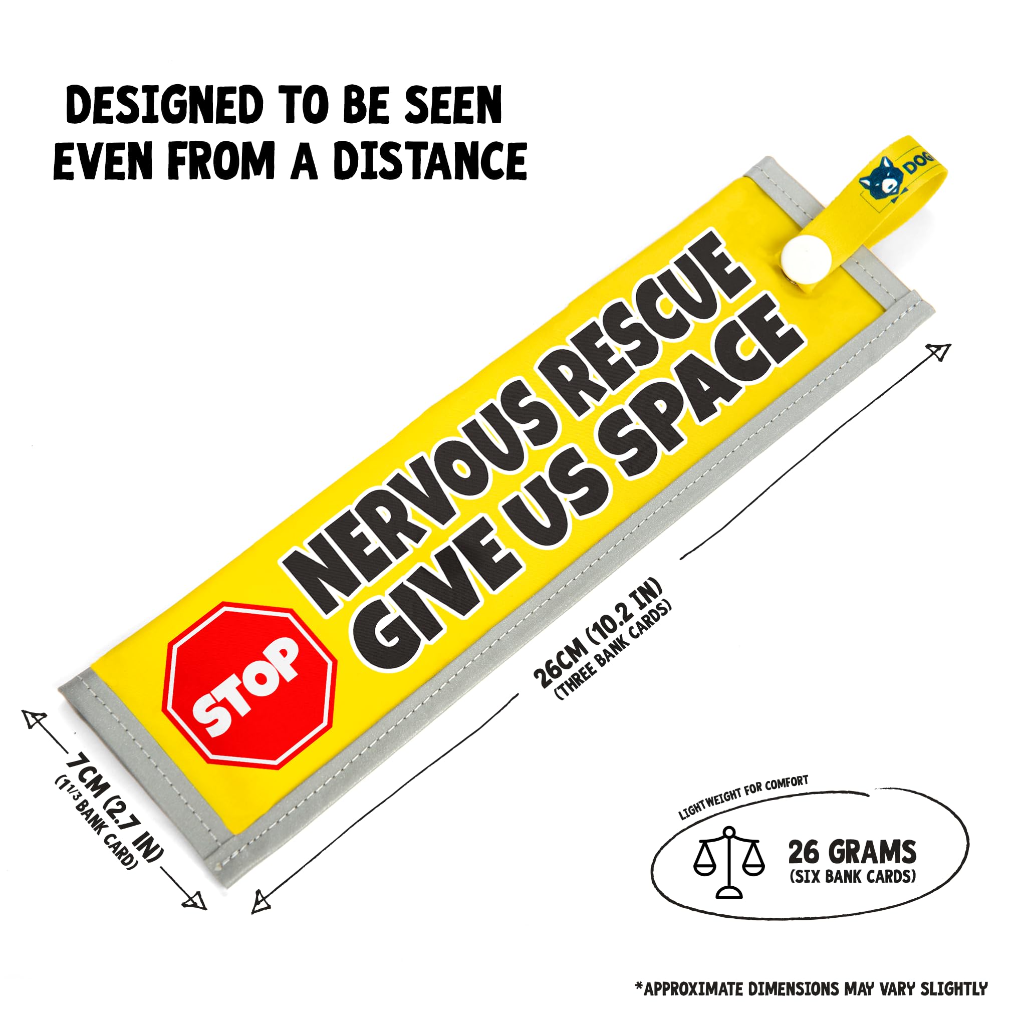 Nervous Rescue, Give Us Space, Space Awareness Sleeve for Reactive Nervous Dogs Reflective, Waterproof - Image 4