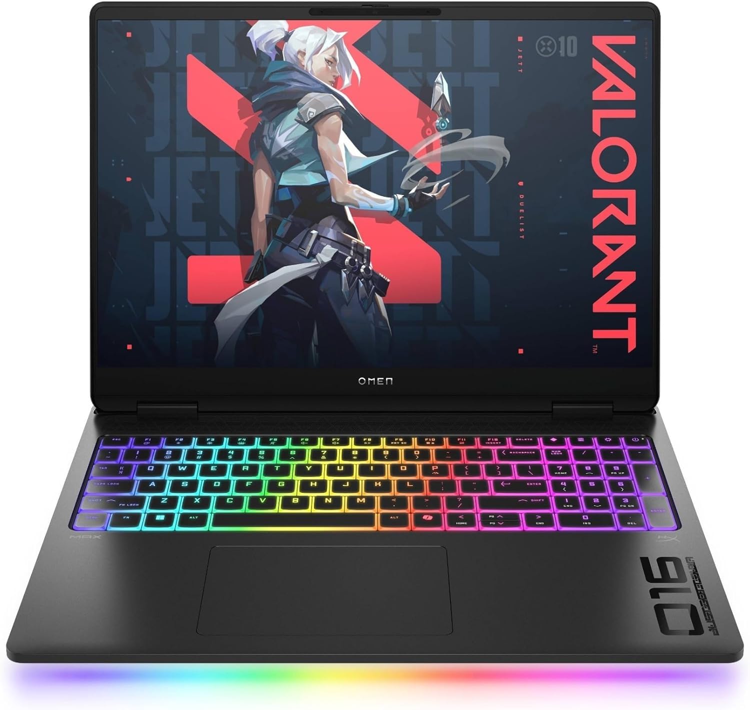 HP HyperX Omen 16-ah0005sf Ordinateur Portable Gaming 16" 2.5K OLED, PC Portable Gamer (Intel Core Ultra 9-275HX, RAM 32 Go, SSD 1024 Go, RTX 5080 16GB VRAM, Windows 11), Laptop Noir, AZERTY