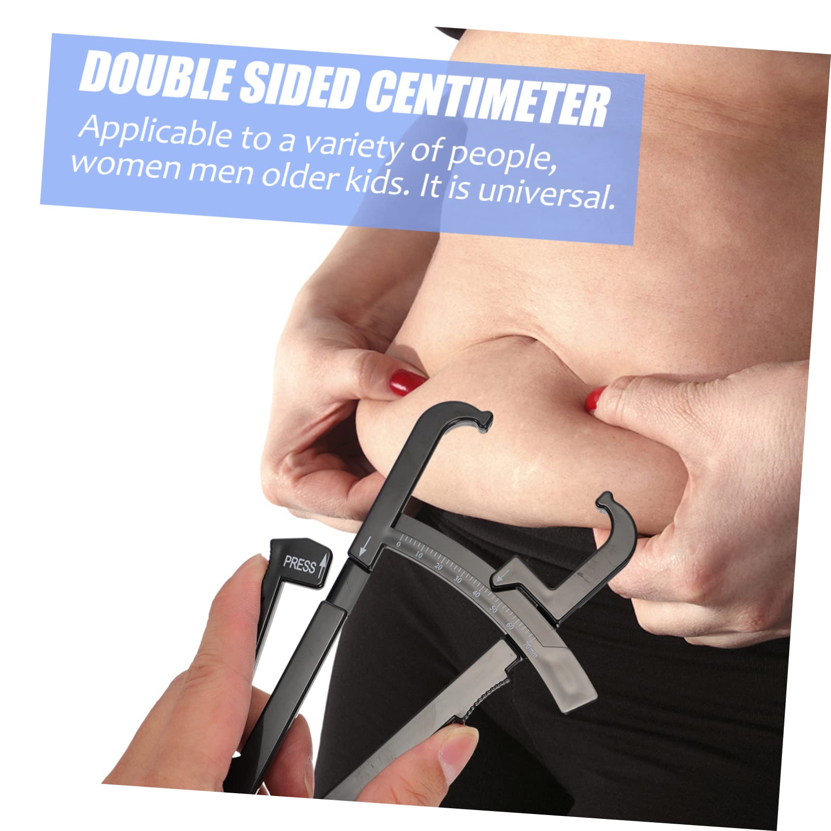 Healeved 8piezas Calibrador De Grasa Corporal y Cinta Métrica Bmi Kit De Medición Portátil Para Hombres y Mujeres Precisión Plicometría y Análisis Del Índice De Masa Corporal