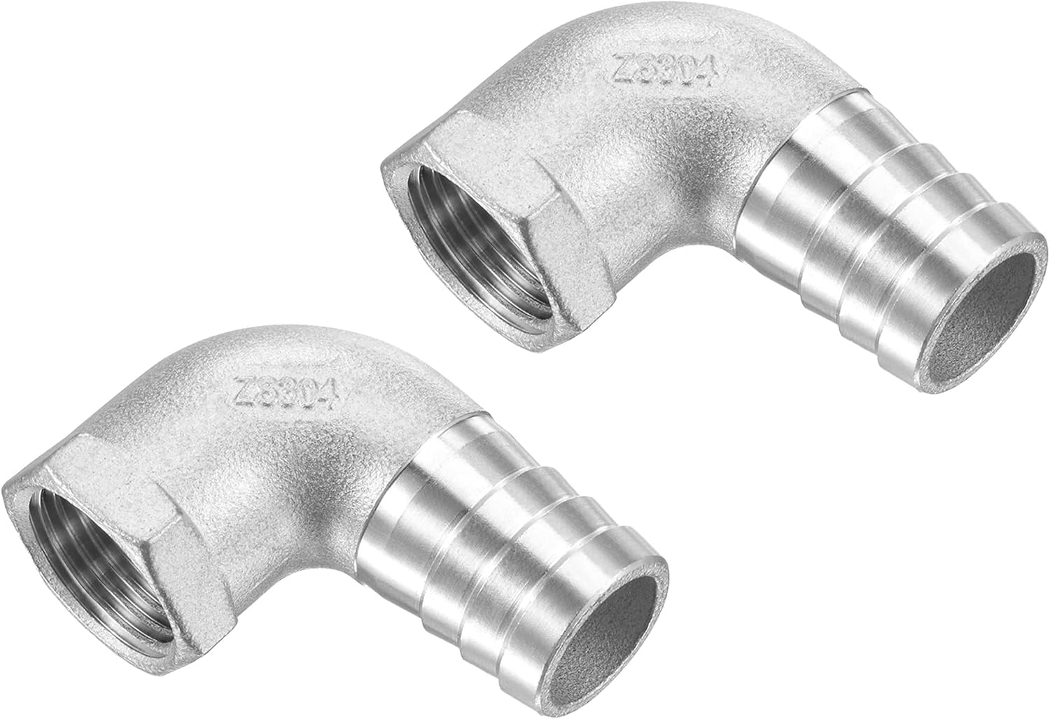 M METERXITY Hose Barb Fittings - 90 Degree Elbow Stainless Steel 20mm Pipe Connector Apply to Water Fuel (3/4" NPT Female Pipe)