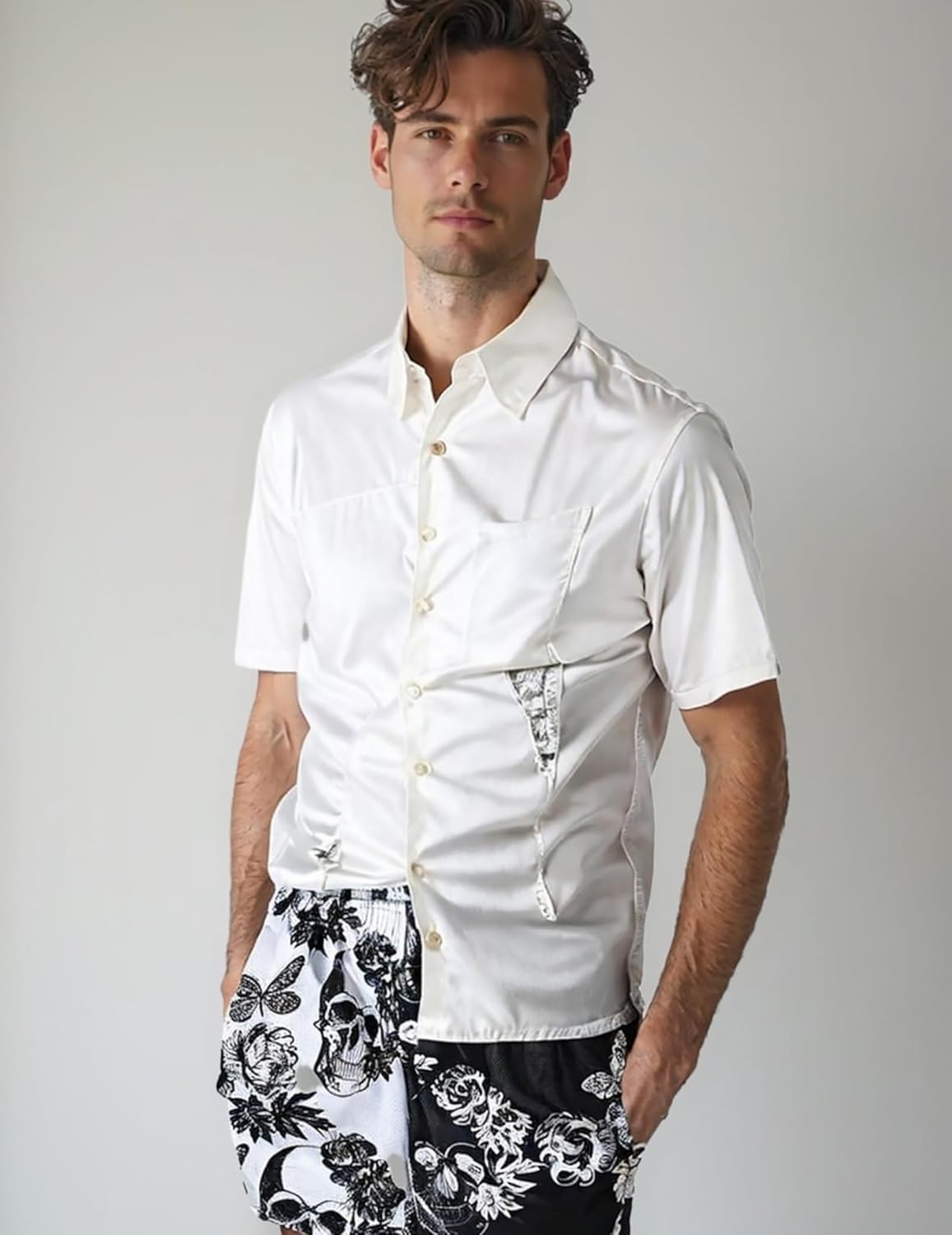 BOOMLEMON Mens Mesh Graphic Print Shorts Fashion Designer Workout Shorts Retro Casual Cool Streetwear Short Pants - Image 6