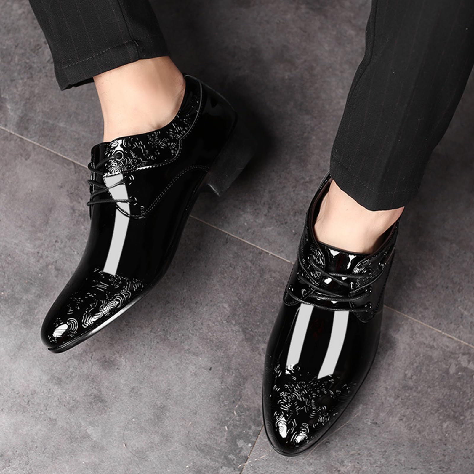 Uomo Scarpe Eleganti Classiche in Pelle Scarpe Business | Basse comode Scarpe da Formale Stringate A Punta Matrimoni Oxford Smoking Festa Ufficio