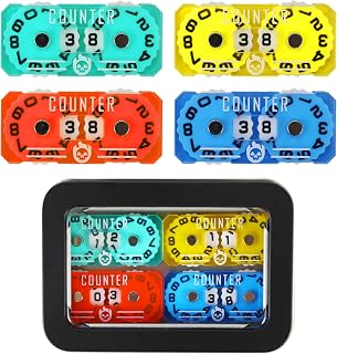 4Pcs MTG Life Counter Twin Digits with Metal Box, Health Tracker Life Counter for MTG Magic Card Games Accessories, Compatible with Magic The gatering Tabletop RPG D&D CCG TCG Board Games
