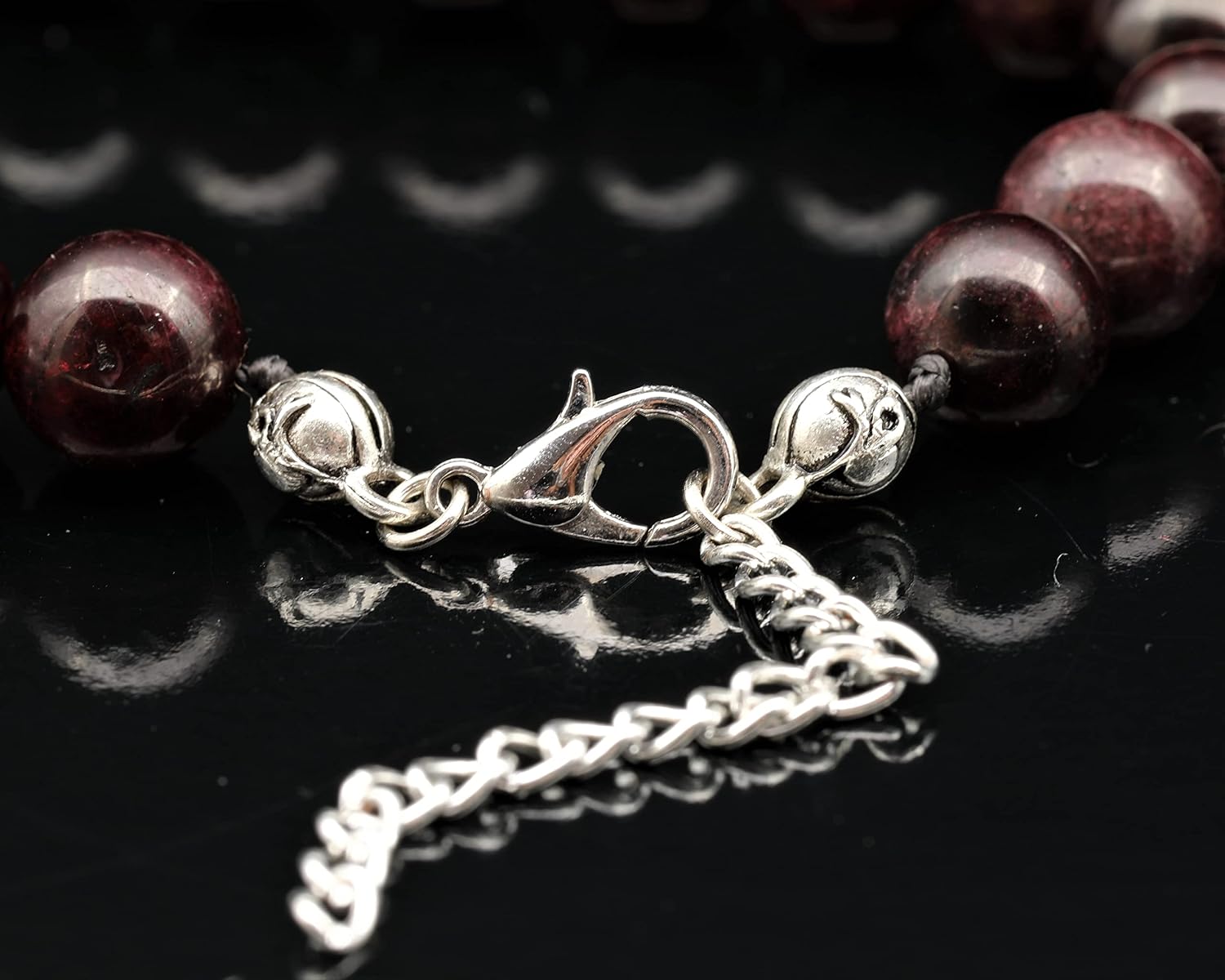 Natural Gemstone Beaded Choker Necklace | 8mm Handmade Adjustable Jewelry for Men & Women | Chakra Balancing Crystal Necklace | Spiritual Gift | Macrame Cord with Extender - Image 5