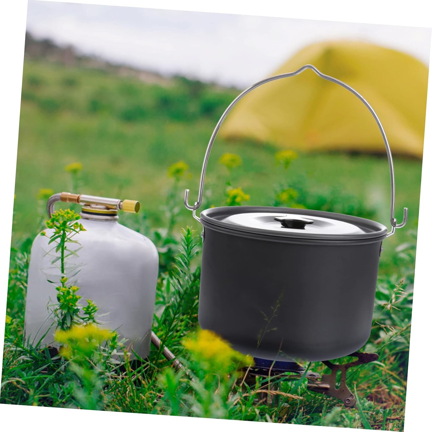 HANABASS Aluminum Camping Pot Non-stick Picnic Cookware Hiking Cook for People Outdoor Cookware Safe Healthy Cooking