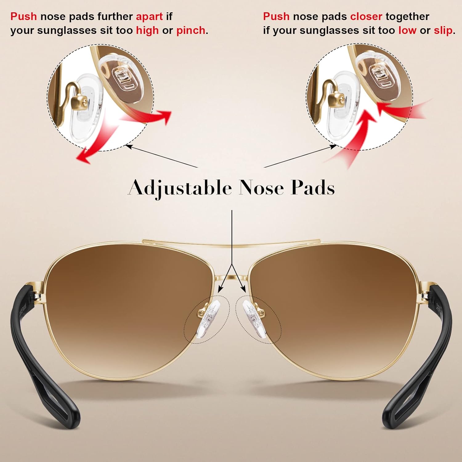 CARFIA Lightweight Retro Pilot Sunglasses for Women Polarized UV Protection, Trendy Outdoor Driving Lady Sunnies Metal Frame - Image 7