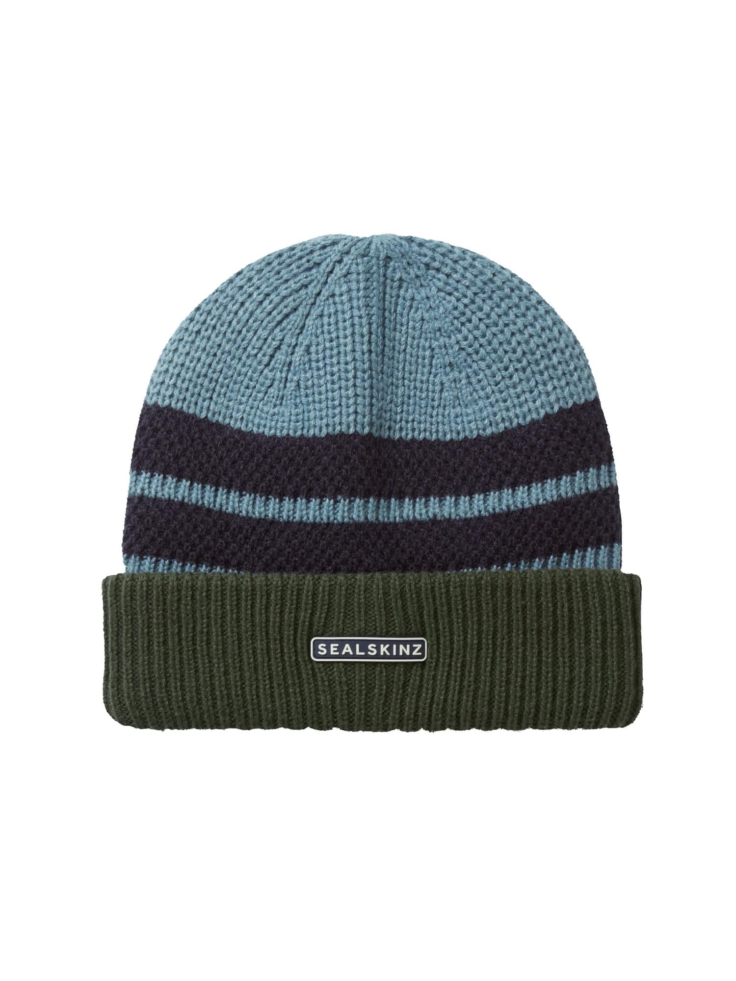 SEALSKINZ Waterproof Bittering | Cold Weather Textured Roll Cuff Beanie Sky Blue