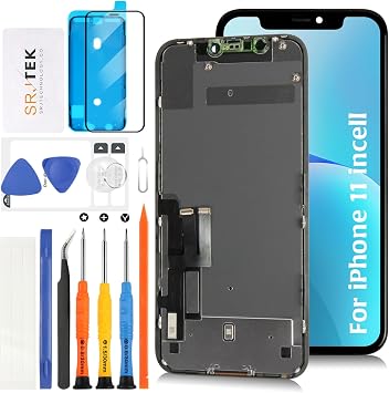 SRJTEK for iPhone 11 6.1" A221, A2111, A2223 Screen Replacement TFT LCD Panel with Front Earpiece Kit Repair LCD Digitizer Assembly with Tool Kit