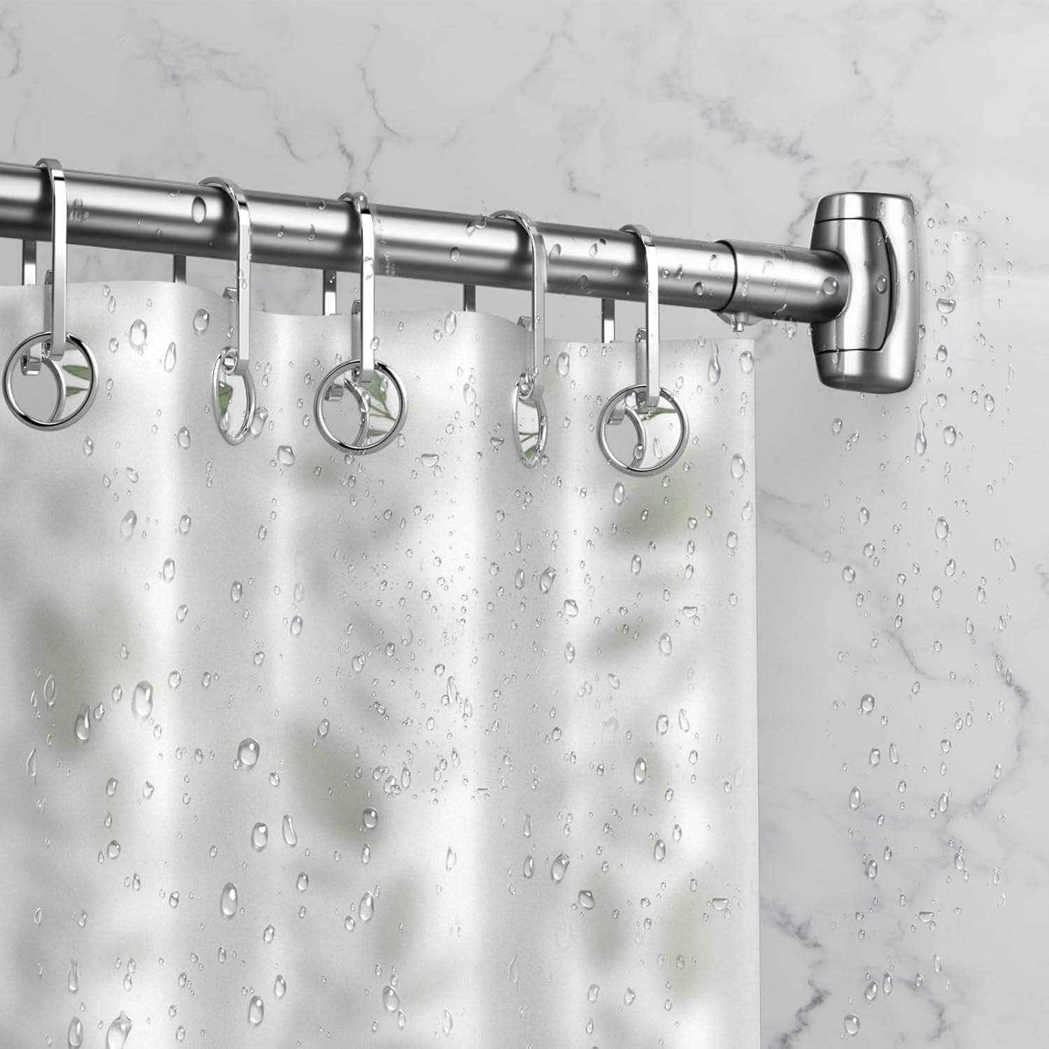 Shower Curtain Rod Bracket 2 Pcs Ajustable 180° Rotation Shower Curtain Rod Holder for Bathroom Sturdy Zinc Alloy Wall Mounted Shower Curtain Brackets