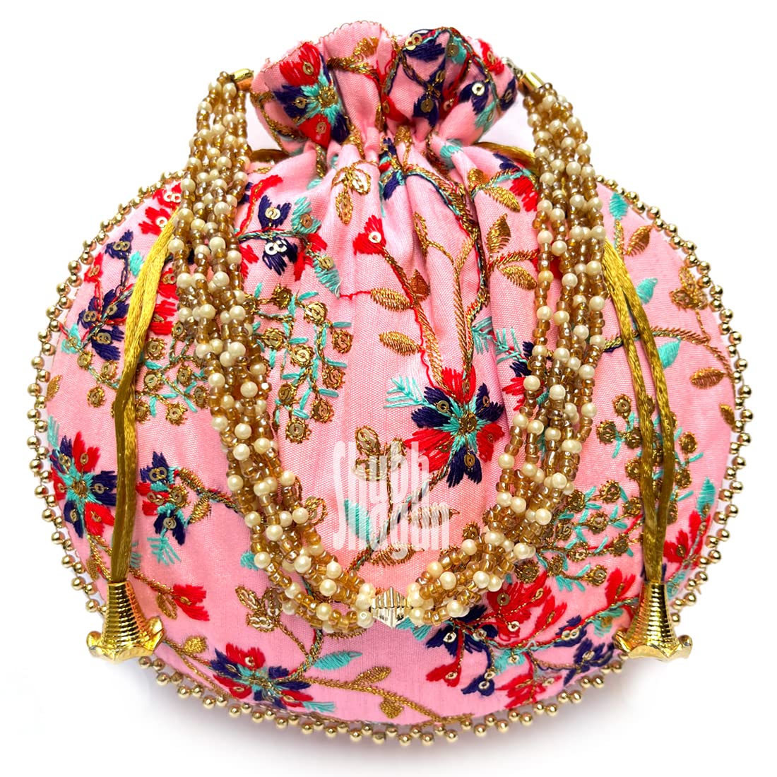 Shubh Shagun Women Silk Embroidered Womans Handbag Potli Multicolored (10 Potli Bags Single Color) (B0CTCJTMGW) Amazon Price History, Amazon Price Tracker