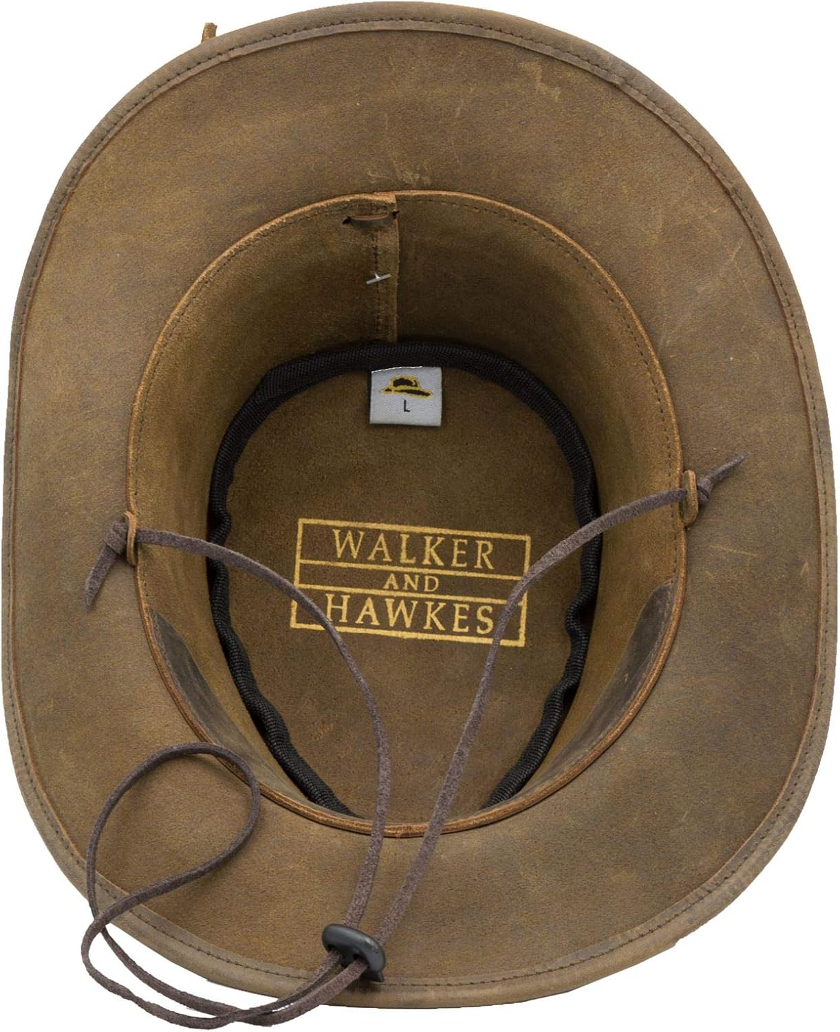 Walker and Hawkes Unisex Leather Cowhide Outback Two-Tone Brisbane Hat - Stylish Sun Protection, Breathable, Travel-Ready - Image 3