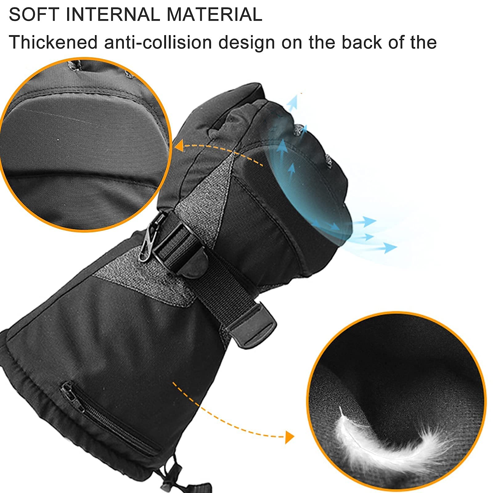 Senderismo Esquí Guantes calefactores Inteligentes, Guantes térmicos para Invierno al Aire Libre con Pilas, Calentadores de Manos Calientes 3 Niveles de Calentamiento, para Hombres