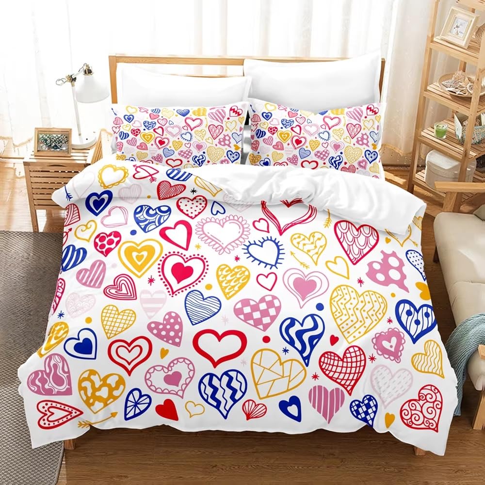 Housse de couette 200x200 géométrique et colorée pour lit d'enfant et ado