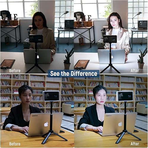 Miniatura 7 de Weeylite RB9 Luz de video para cámara RGB, control de aplicación LED de 12 W en luz de cámara con trípode, 2500-8500K 360° a todo color CRI 95+ RGB