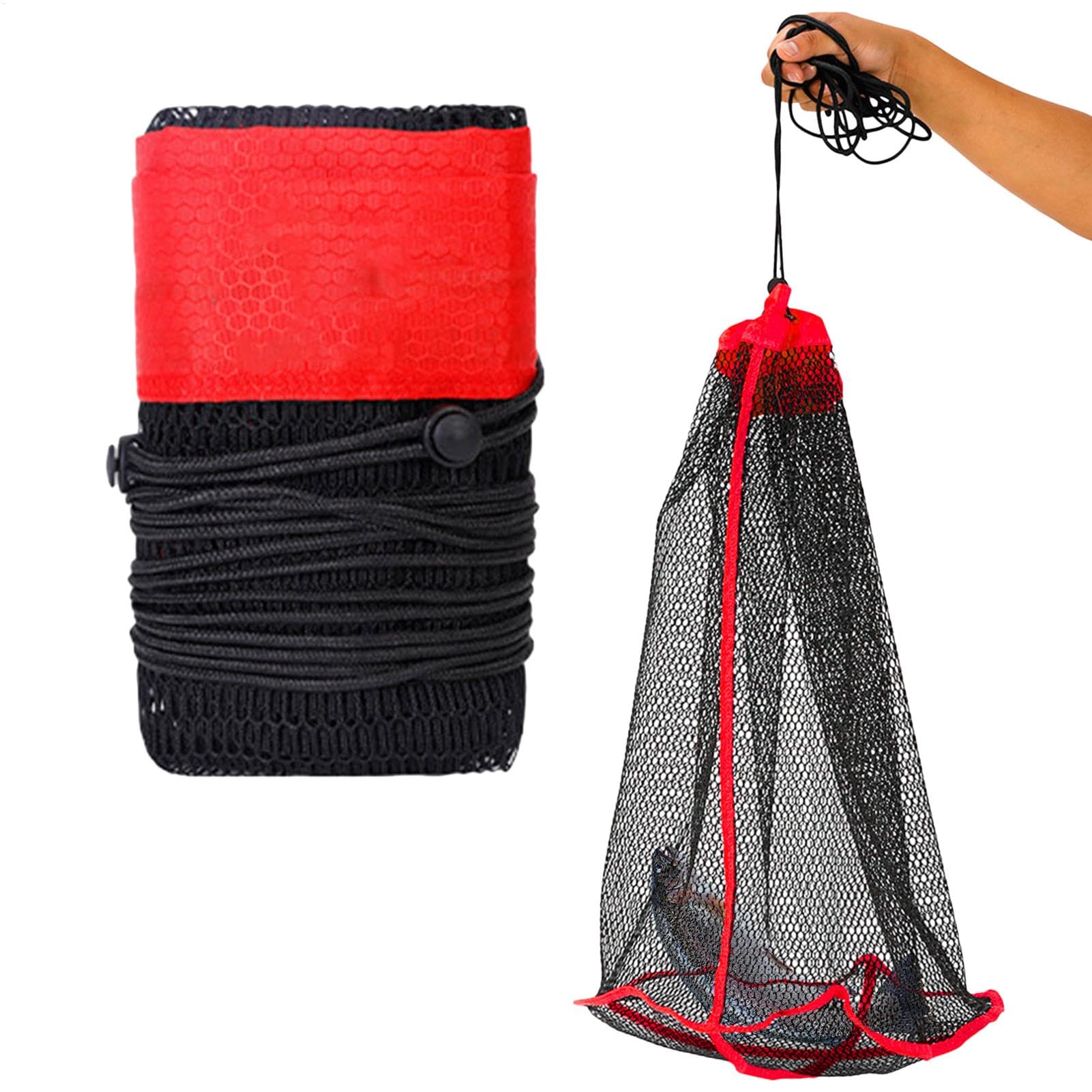 Fish Basket for Caught Fish Storage Cage Portable Fishing Net Floating Net Foldable Kayak Fishing Net Cage Heavy Duty Coating for Father Boyfriend Entisi
