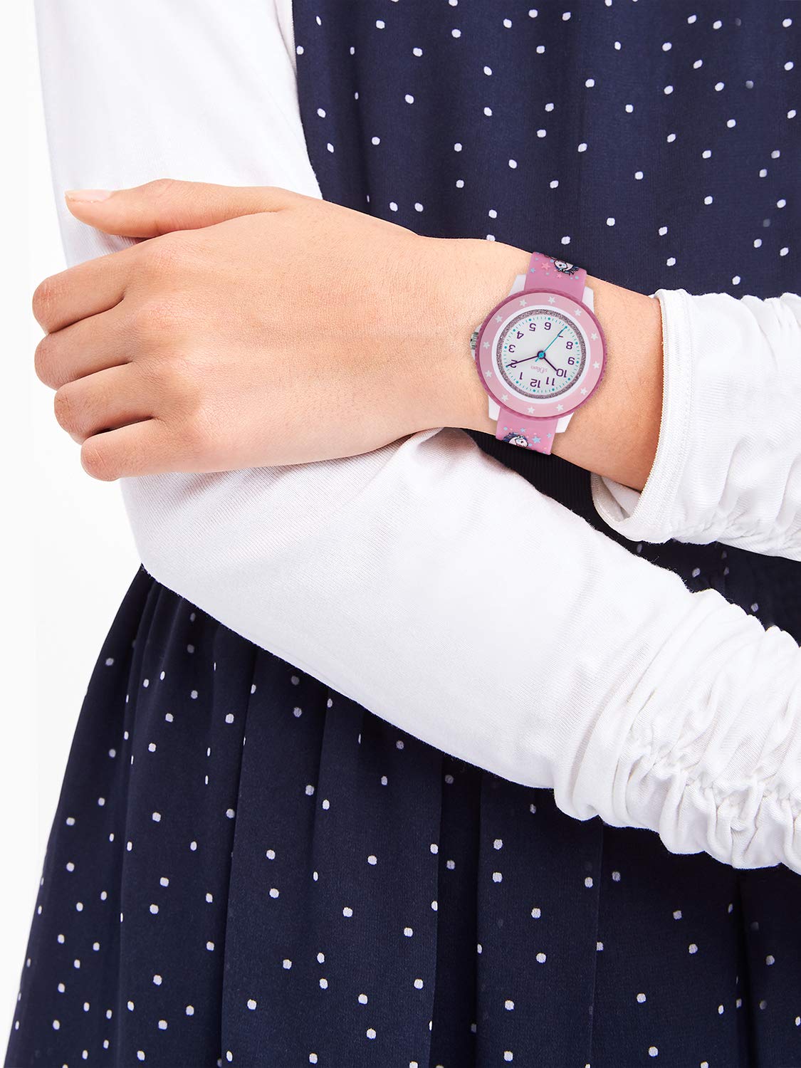 s.Oliver Mädchen Analog Quarz Uhr mit Silikon Armband