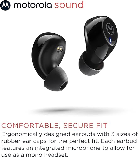 Miniatura 5 de Motorola Moto Buds 105 - Auriculares inalámbricos Bluetooth con cancelación de ruido ambiental con control táctil y funda de micro carga, IPX5,