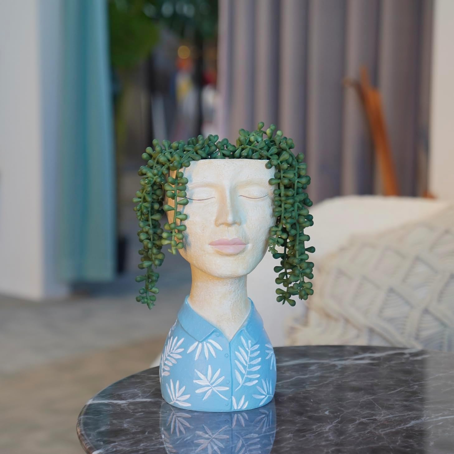 DiliComing Face Planter-Pots for Indoor Plants Cute Plant Pots Head Planter