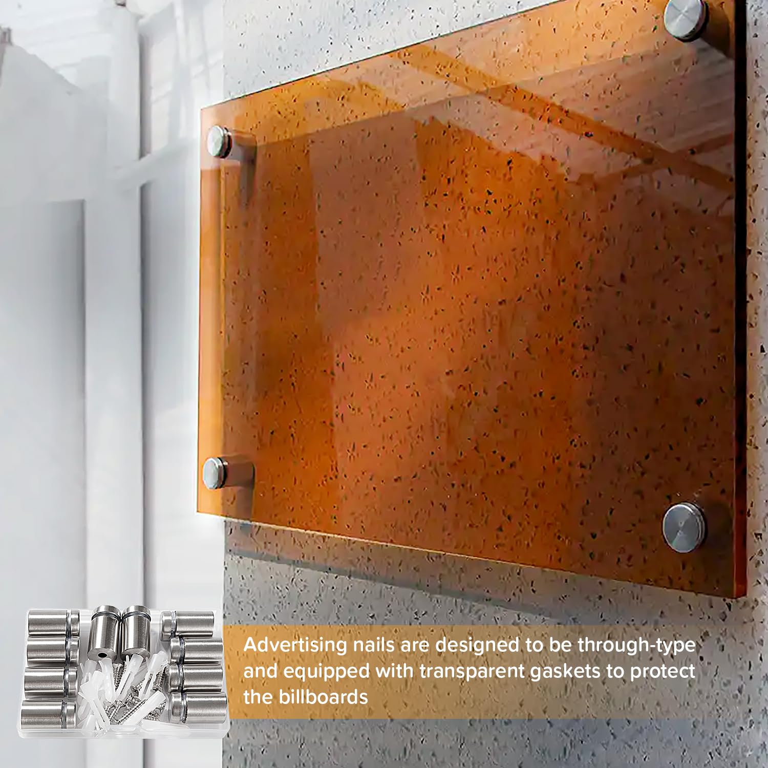 Distanziali per Targhe 16×25 mm Acciaio Inox, Vite di Vetro Standoff Bulloni Supporto, 10 Pezzi