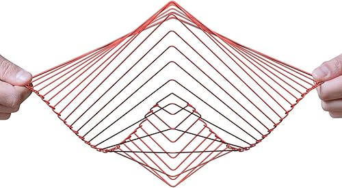 Atellani Square Wave  The Mesmerizing Kinetic Wind Spinner  Pieza de arte mágico calmante por Ivan Black (rojo coral)