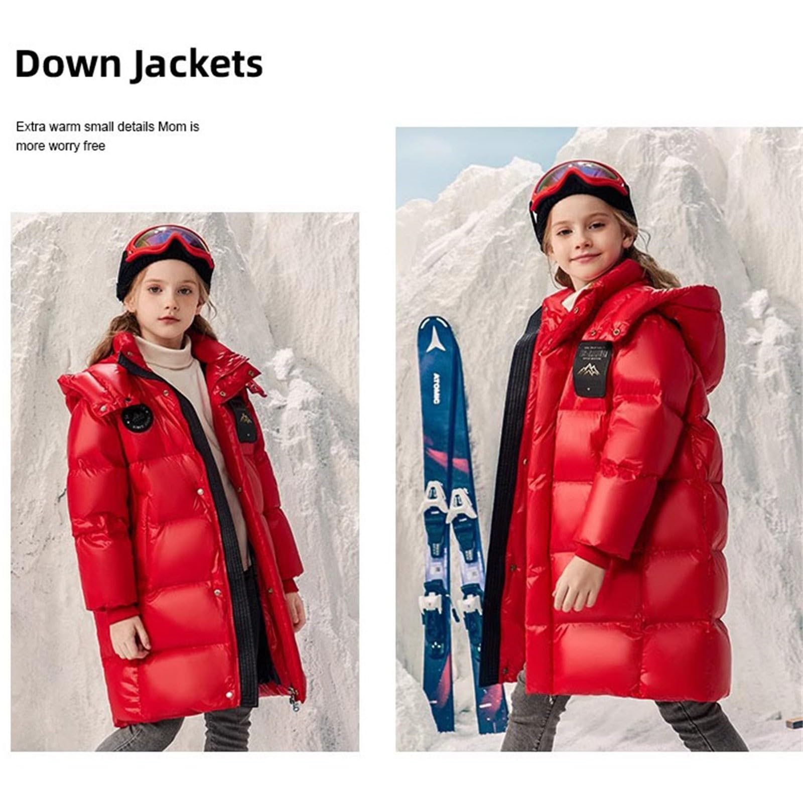 OBiQuzz Chaqueta acolchada para niños y niños: chaqueta de plumas cálida chaqueta de invierno ligera a prueba de viento, abrigo de invierno monocolor, chaqueta exterior con cremallera, abrigo clásico